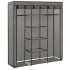 Armario con compartimentos y varillas tela gris 150x45x175