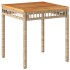 Mesa de jardín ratán PE madera acacia beige mezcla 38x38x42