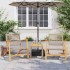 Mesa de jardín ratán PE madera acacia beige mezcla 38x38x42