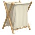 Cesto de la ropa sucia de bambú blanco crema 45x55x63,5