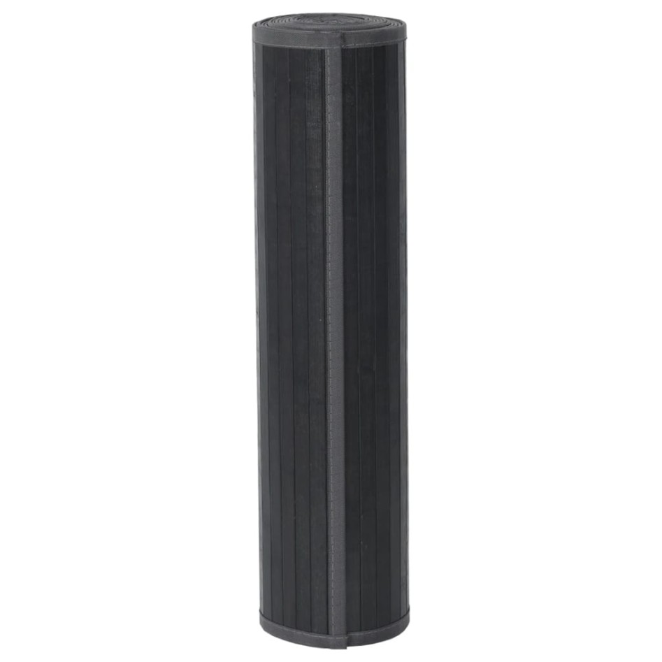 Alfombra rectangular bambú gris 80x500