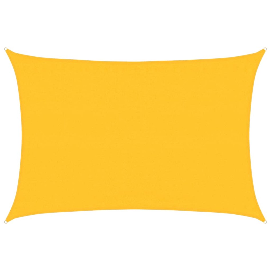 Toldo de vela rectangular HDPE amarillo 160 g/m² 3,5x4,5