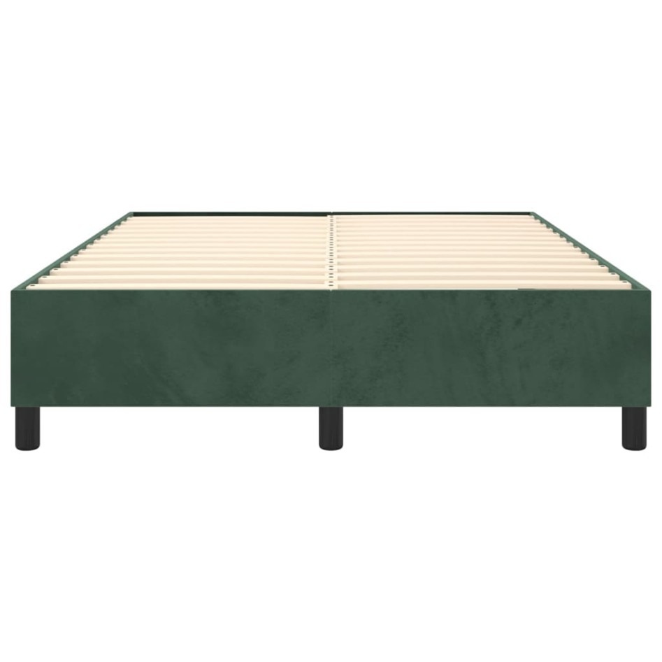 Estructura de cama box spring terciopelo verde oscuro