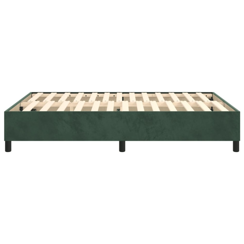 Estructura de cama box spring terciopelo verde oscuro