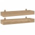 Estantes de pared 2 unidades madera maciza de teca 60x15x4