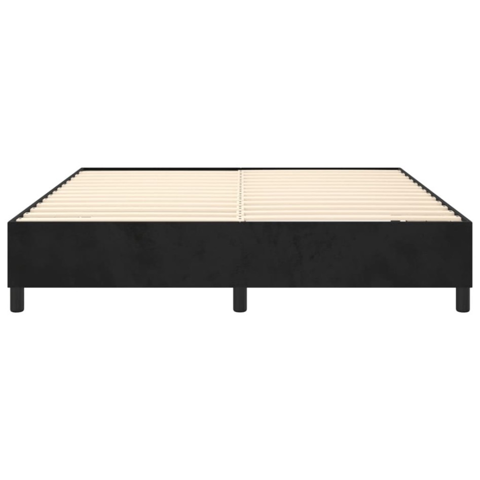 Estructura de cama box spring terciopelo negro 180x200