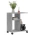 Mesa auxiliar ruedas madera ingeniería gris hormigón