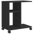Mesa auxiliar con ruedas madera de ingeniería negra 50x30x55