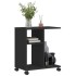 Mesa auxiliar con ruedas madera de ingeniería negra 50x30x55