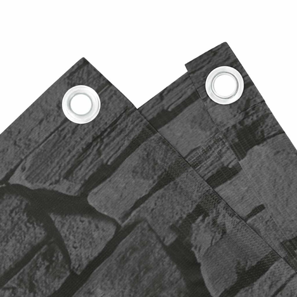 Pantalla de privacidad de balcón PVC look piedra gris