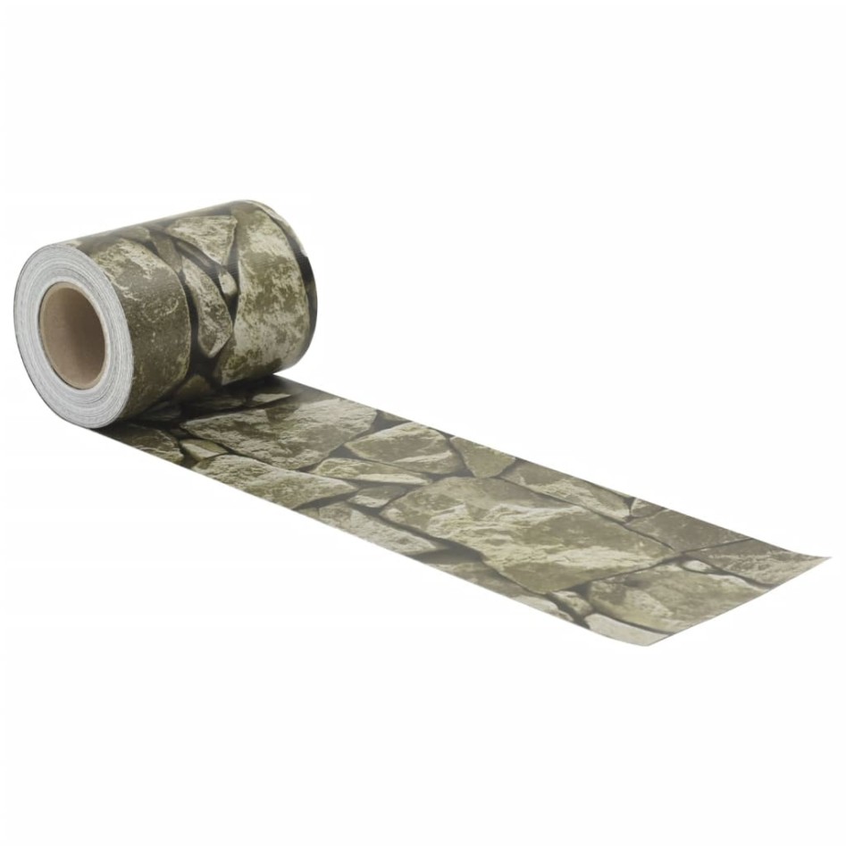 Pantalla de privacidad jardín PVC look piedra gris 35x0,19