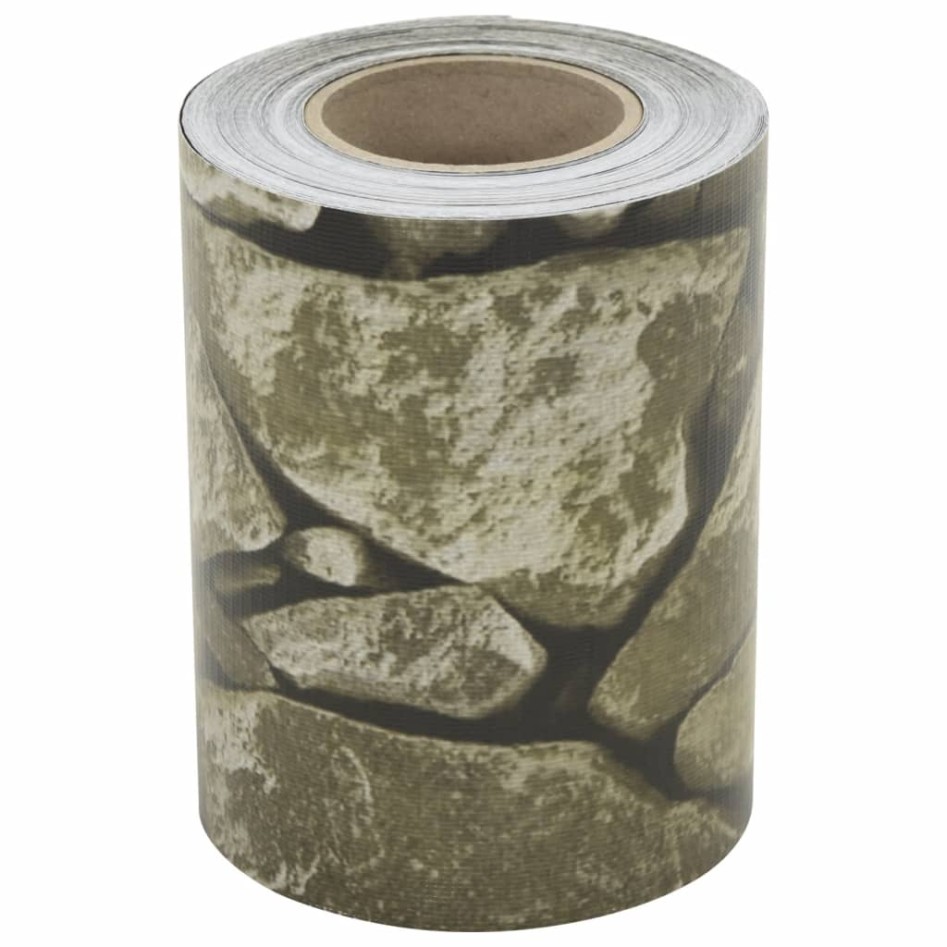 Pantalla de privacidad jardín PVC look piedra gris 35x0,19