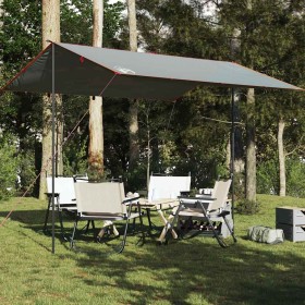 Lona de camping impermeable gris y naranja 360x294