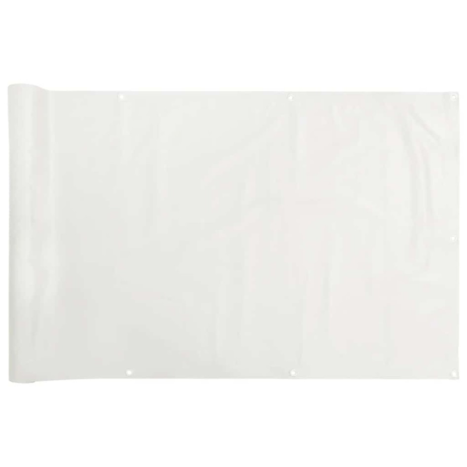 Pantalla de privacidad de balcón PVC blanco 1000x120