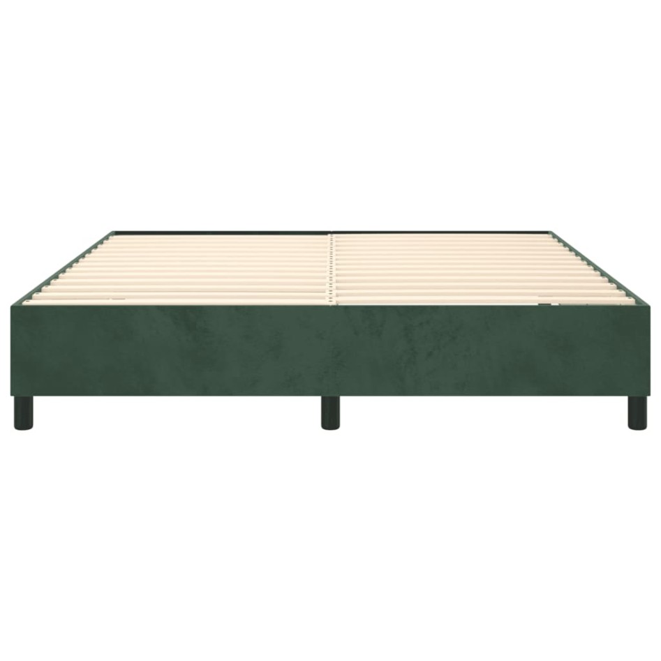 Estructura de cama box spring terciopelo verde oscuro