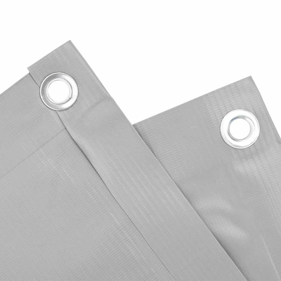 Pantalla de privacidad de balcón PVC gris 1000x120