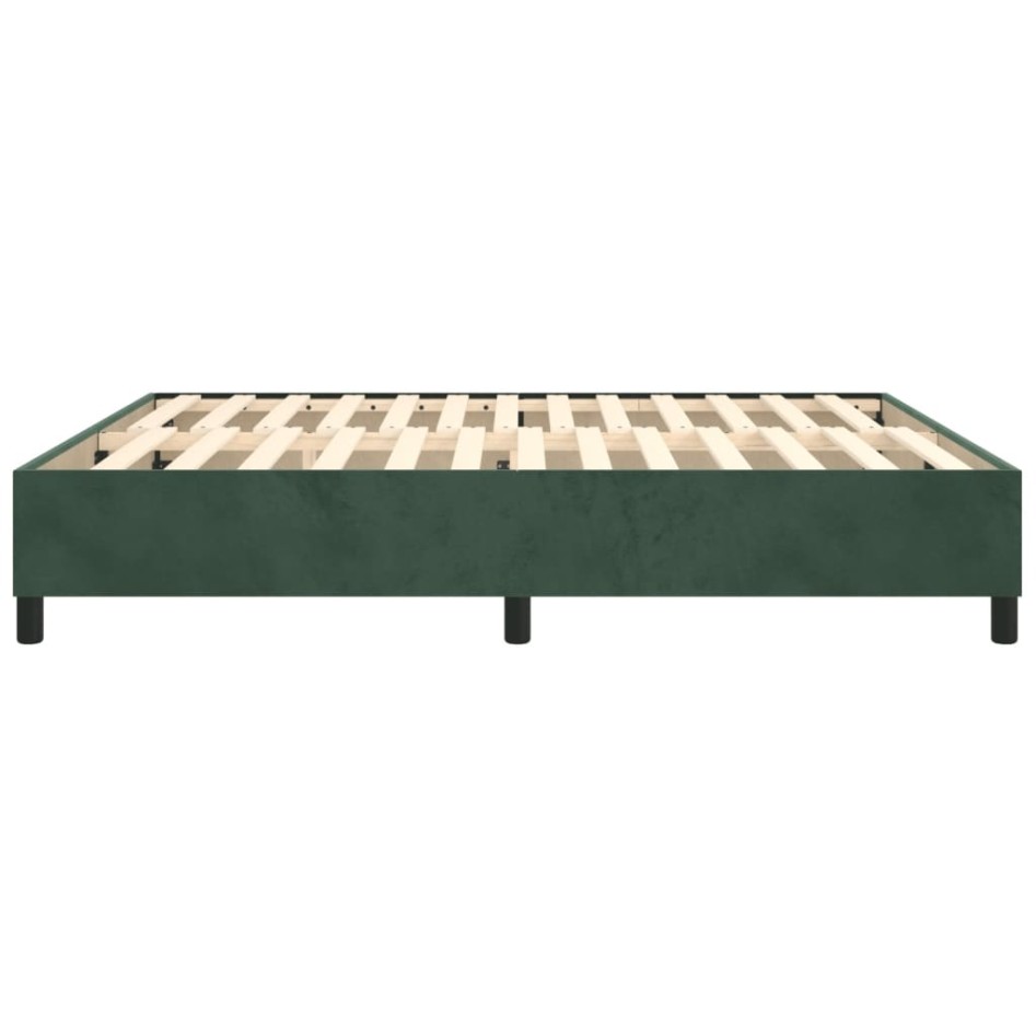 Estructura de cama box spring terciopelo verde oscuro