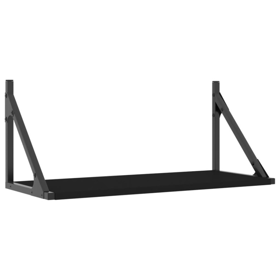 Estantes de pared 2 uds madera ingeniería negro 60x25x25,5