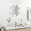 Espejo de pared con luces LED cuadrado de vidrio