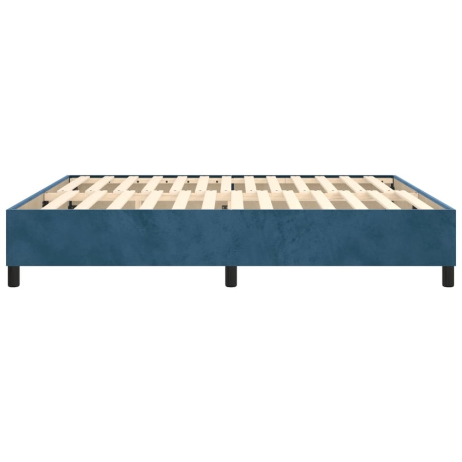 Estructura de cama box spring terciopelo azul oscuro 180x200