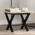 Mesa de centro marco X madera maciza pino y acero 40x40x35