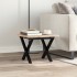 Mesa de centro marco X madera maciza pino y acero 40x40x35