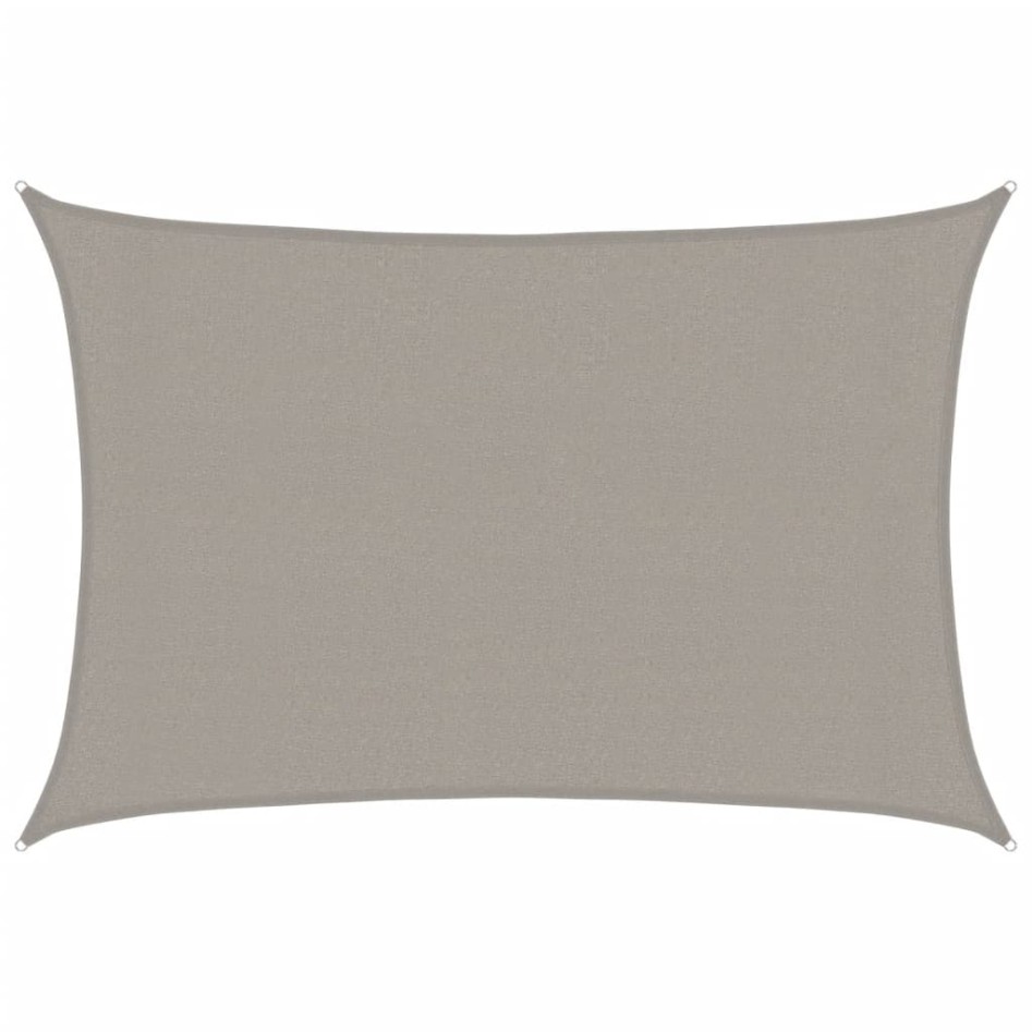 Toldo de vela rectangular HDPE gris claro 160 g/m² 3x4,5