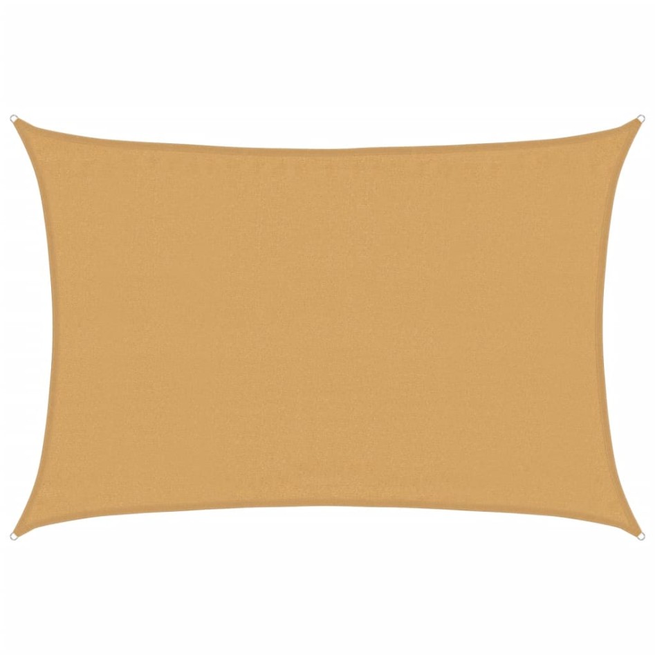 Toldo de vela rectangular HDPE arena 160 g/m² 3,5x4,5