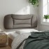 Cabecero de cama acolchado tela gris taupé 100