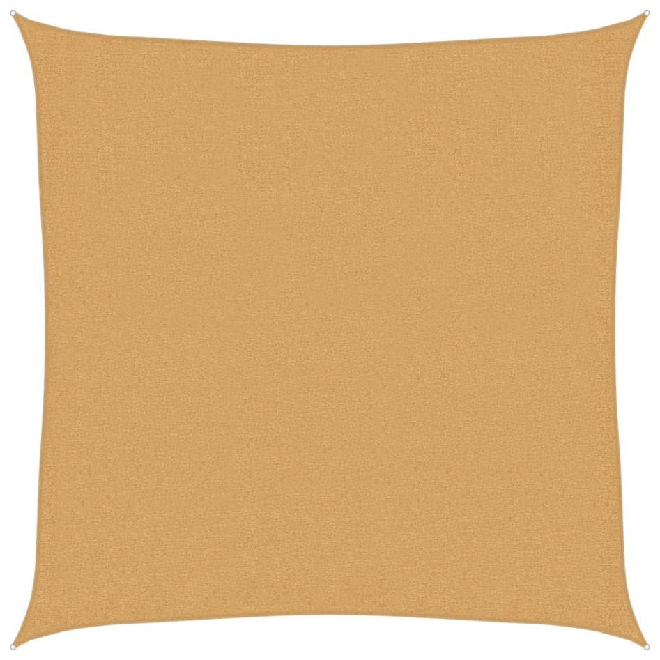 Toldo de vela cuadrado HDPE arena 160 g/m² 3,6x3,6