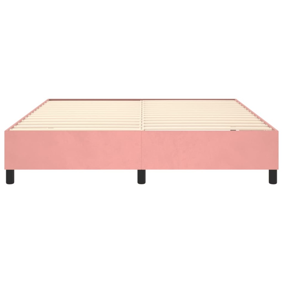 Estructura de cama box spring terciopelo rosa 200x200