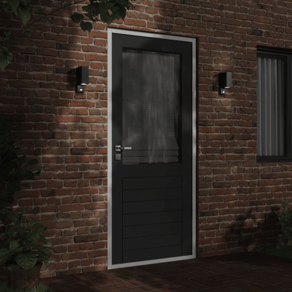 Lámparas de pared de exterior con sensor 2 uds aluminio