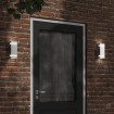 Apliques de exterior 2 unidades acero inoxidable plateado