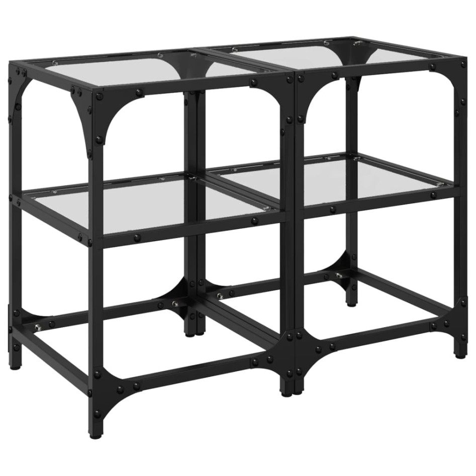 Mesas de centro 2 uds vidrio transparente y acero 30x30x45