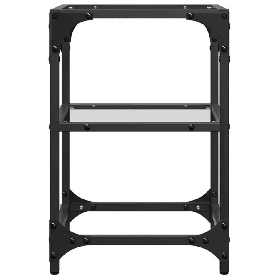 Mesas de centro 2 uds vidrio transparente y acero 30x30x45