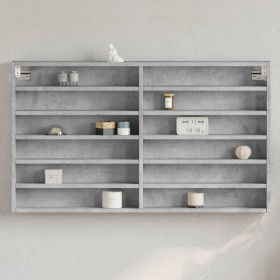Vitrina de madera de ingeniería gris hormigón 100x8,5x58