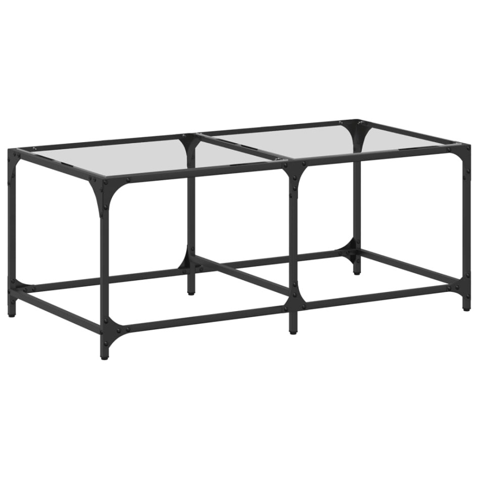 Mesa de centro superficie de vidrio acero 98,5x50x40