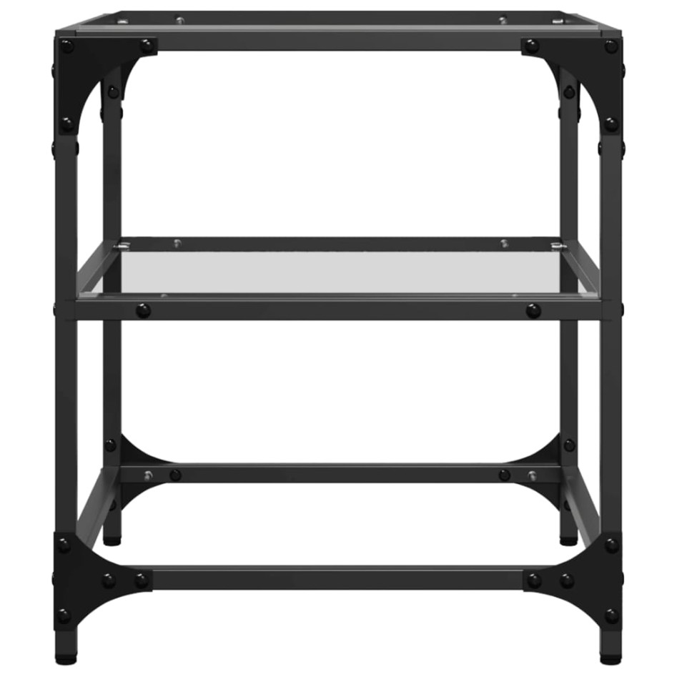 Mesa de centro superficie vidrio transparente acero 40x40x45