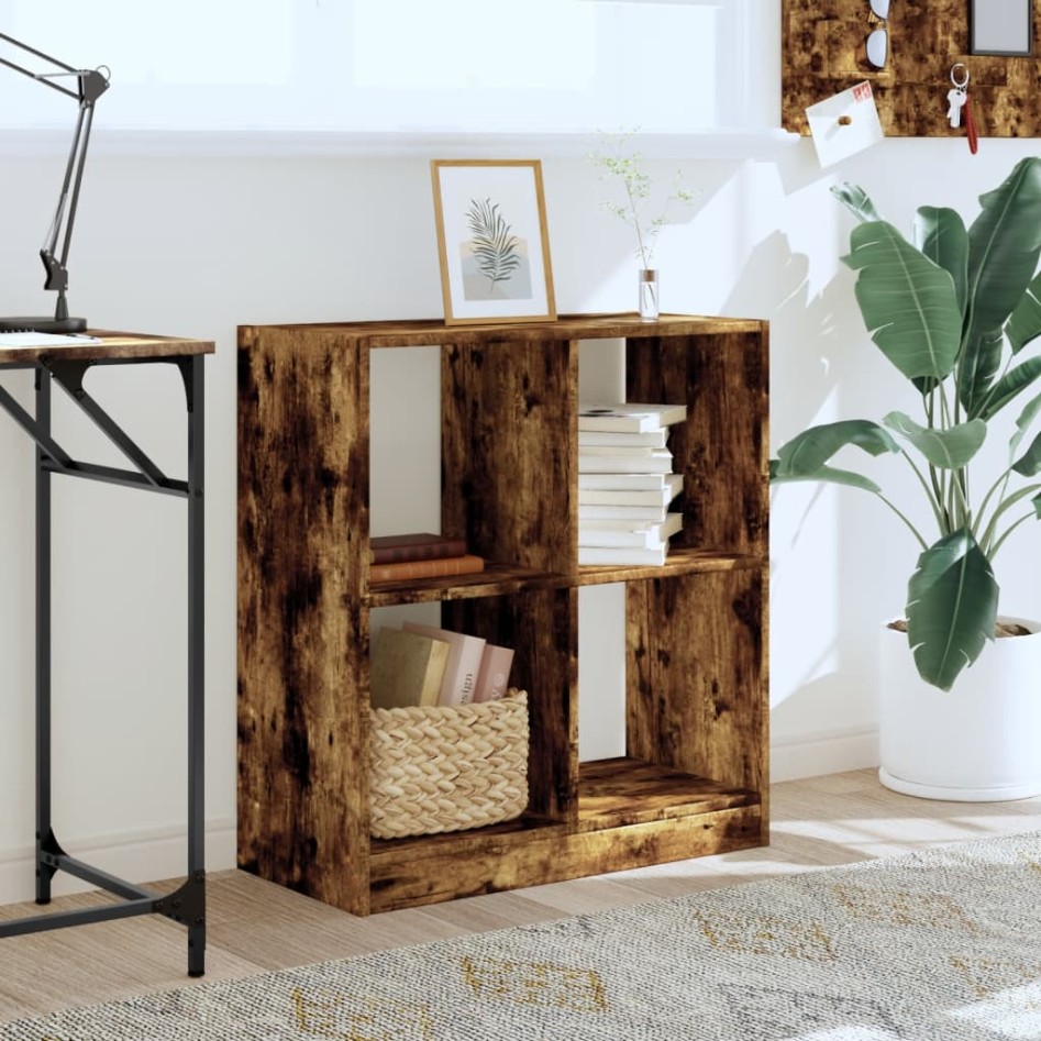 Estantería de madera de ingeniería roble ahumado 68,5x32x75