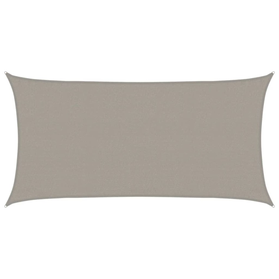 Toldo de vela rectangular HDPE gris claro 160 g/m² 3x6