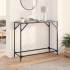 Mesa consola con superficie de vidrio negro acero 98x35x81