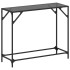 Mesa consola con superficie de vidrio negro acero 98x35x81