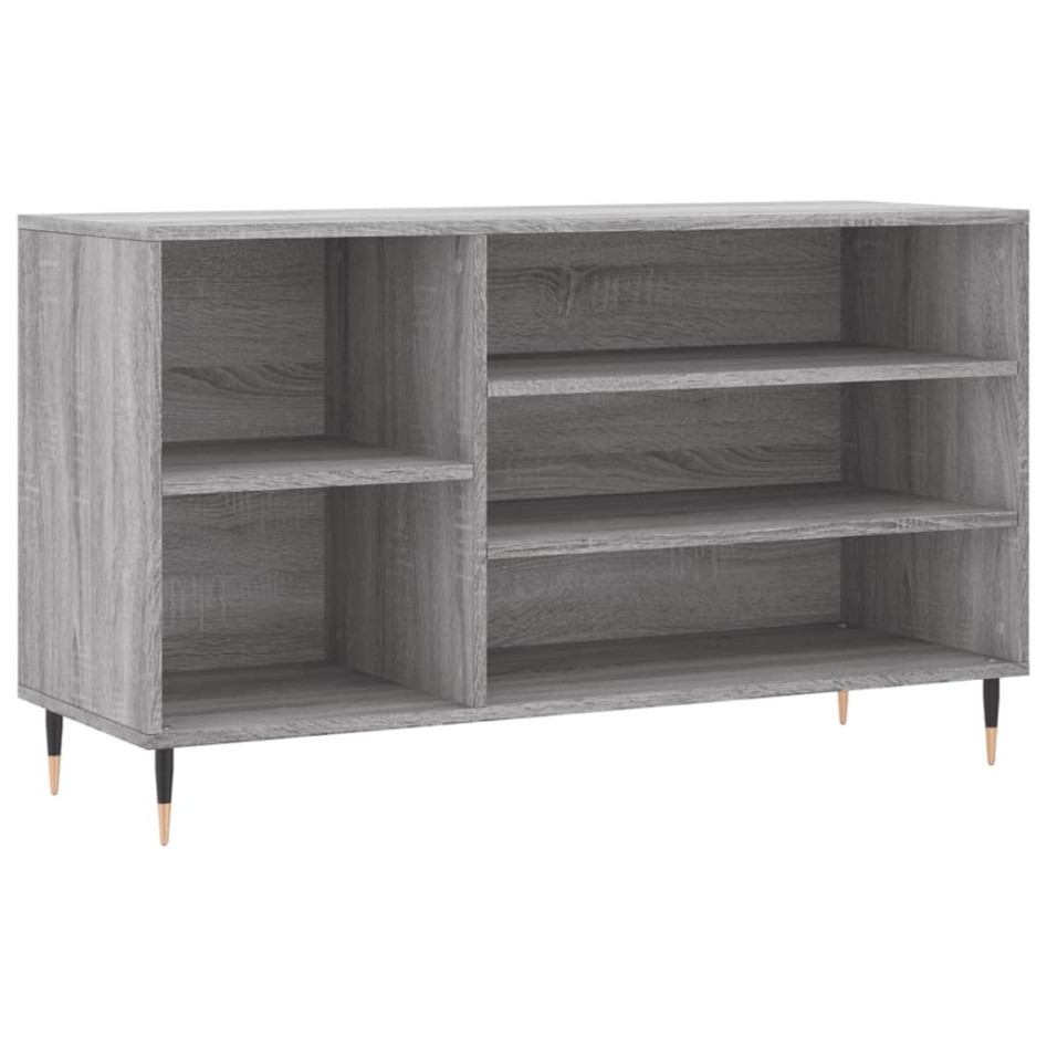 Mueble zapatero madera contrachapada gris Sonoma 102x36x60