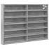 Vitrina de madera de ingeniería gris hormigón 80x8,5x58