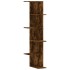 Estantería pared esquina madera roble ahumado 36,5x36,5x140