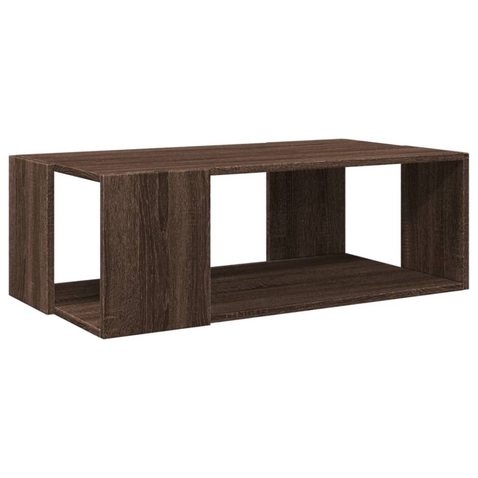 Mesa de centro madera de ingeniería marrón roble 89,5x48x30