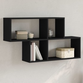 Estantería de pared madera ingeniería negro 100x20x53