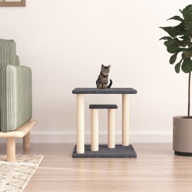 Postes rascadores para gatos con plataformas gris oscuro 50