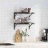 Estantes de pared 2 uds acero inoxidable negro 50x30x3
