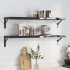 Estantes de pared 2 uds acero inoxidable negro 100x23,5x3